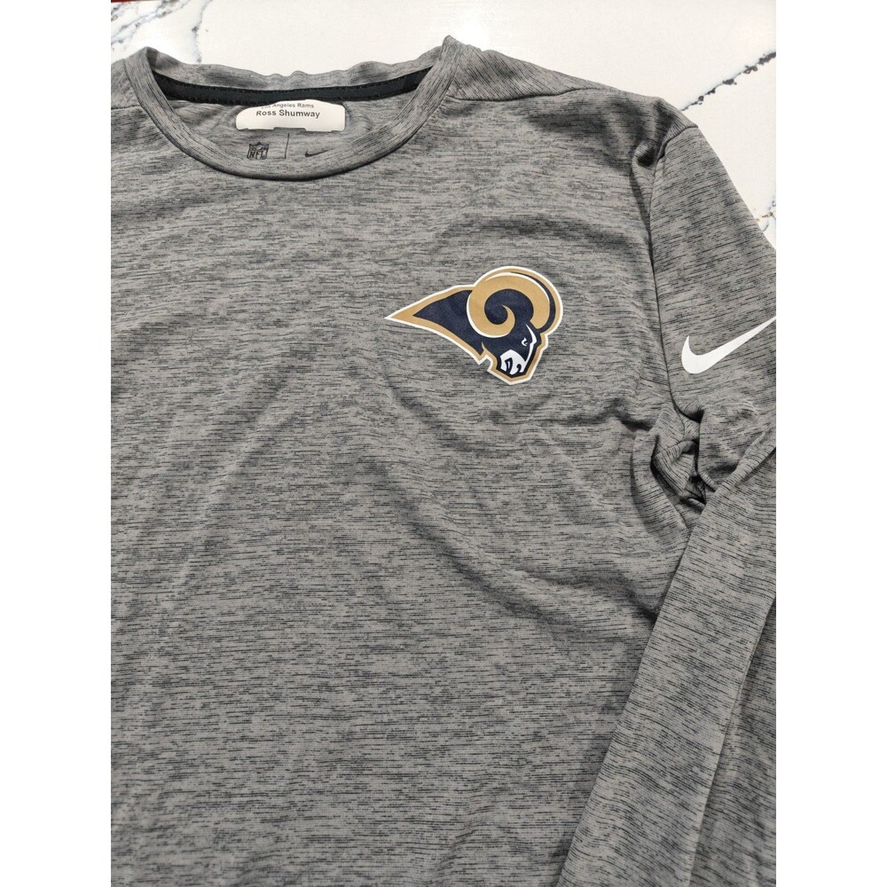 LA Rams Nike NFL On Field Dri-Fit Long Sleeve Shirt Men's Grey Team Used